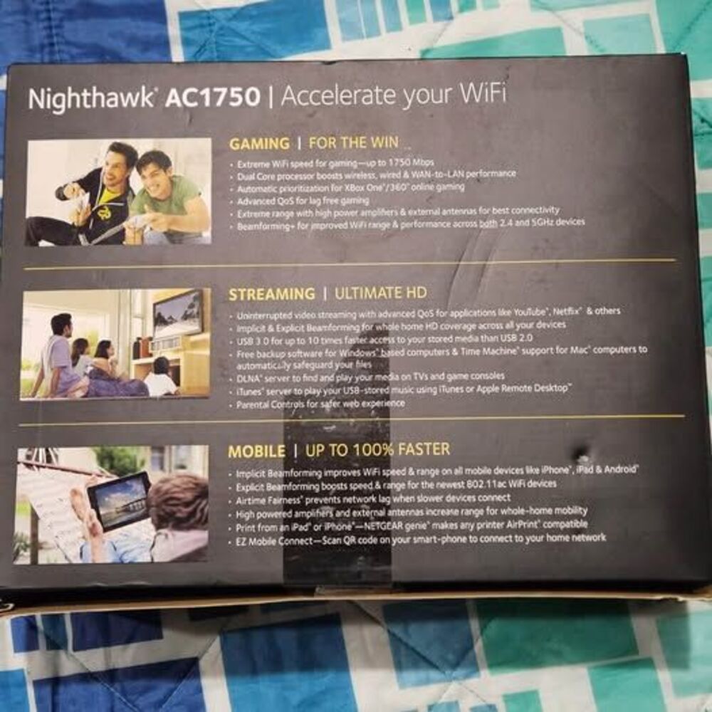 NETGEAR Nighthawk AC1750 Smart WiFi Router (Model# R6700). - Picture 2 of 8